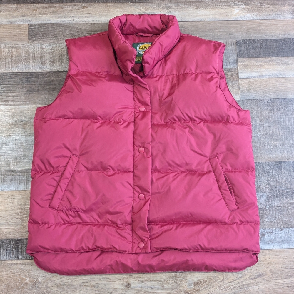 Vintage Cabela's Red Puffer Vest, Women's Large